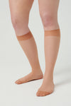 ITEM m6 Small‚shoe 4 - 6.5 / Butterscotch (Light Tan) Invisible Sheer Compression Knee Highs