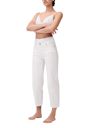 ITEM m6 0-2‚(Euro 34) / White Cropped High Rise Denim Pants