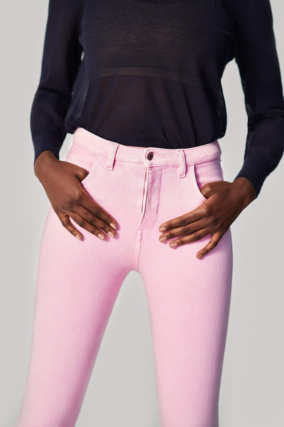 ITEM m6 12-14‚(Euro 44) / Washed Out Pink Denim High Rise Jeans - LAST CHANCE/FINAL SALE