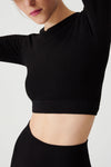 ITEM m6 Small‚0-4 / Black Soft Ribbed Cropped Top