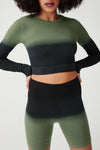 ITEM m6 Small‚0-4 / Olive Black Soft Ribbed Cropped Top